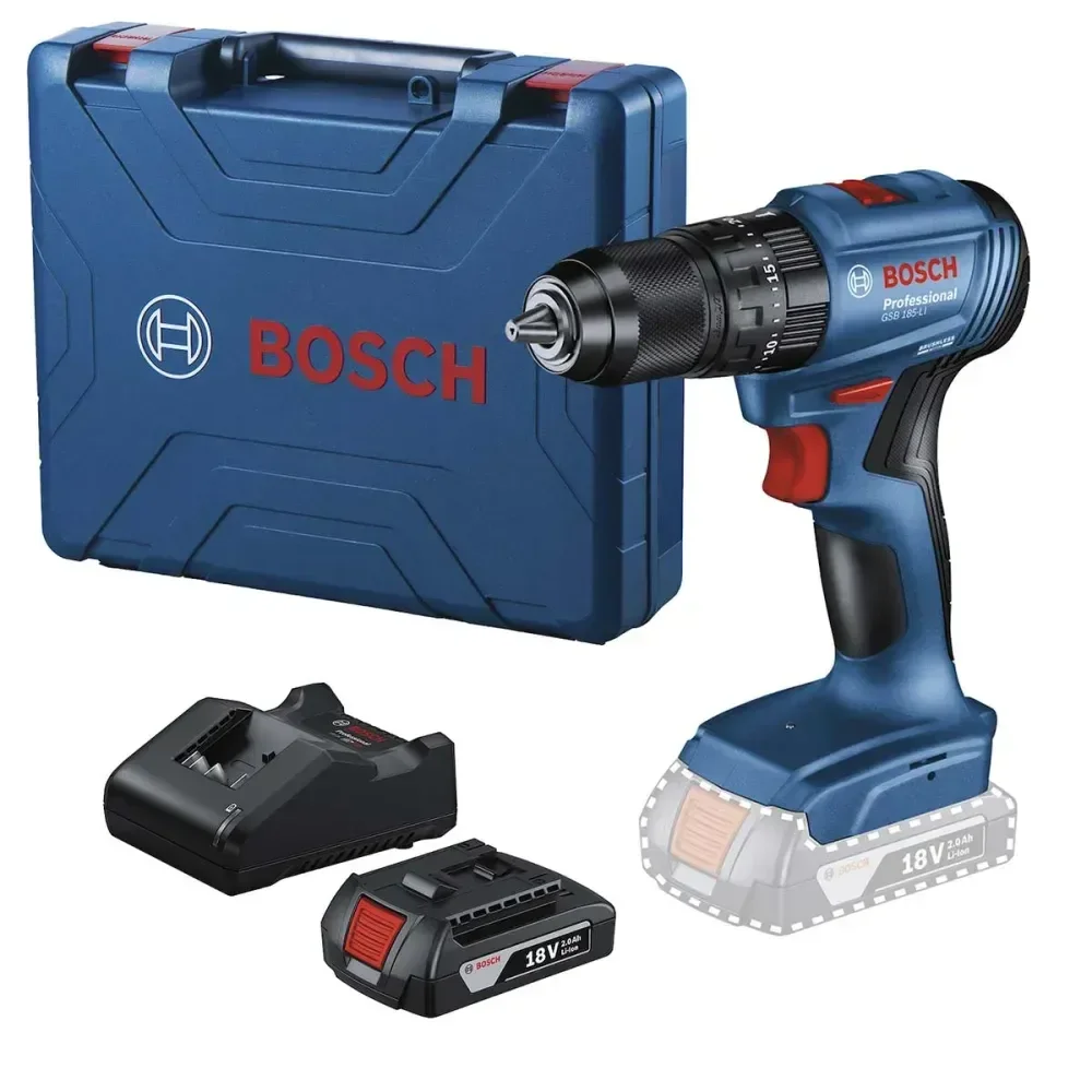 Furadeira Parafusadeira Bosch GSB 185-LI 18V Sem Fio - Potência Alemã Original
